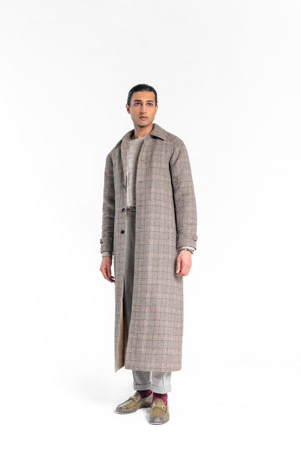 Plaid Overcoat with Sherling Lining