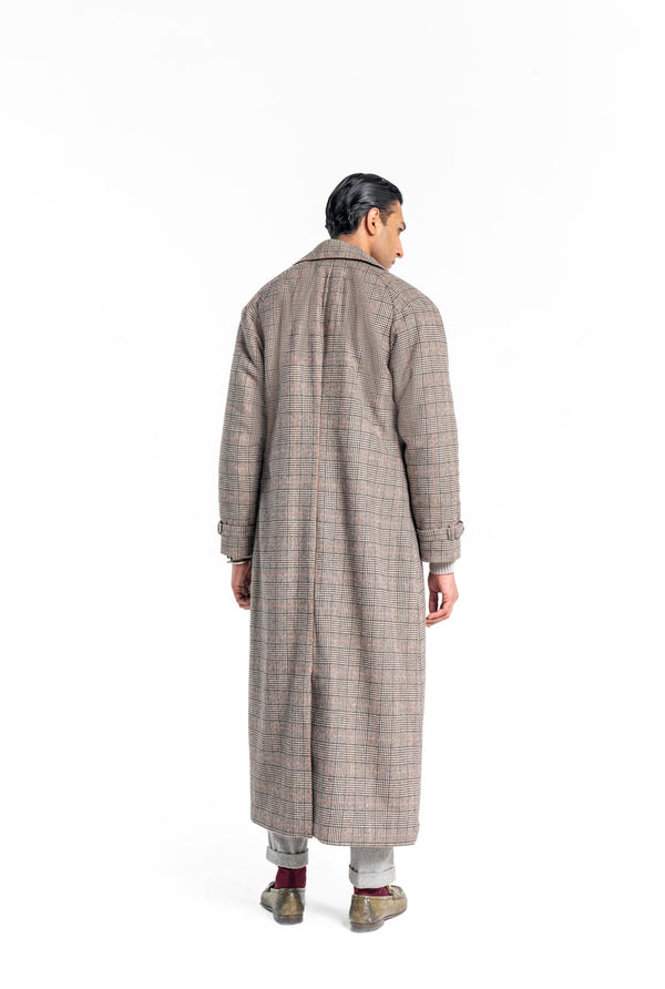Plaid Overcoat with Sherling Lining