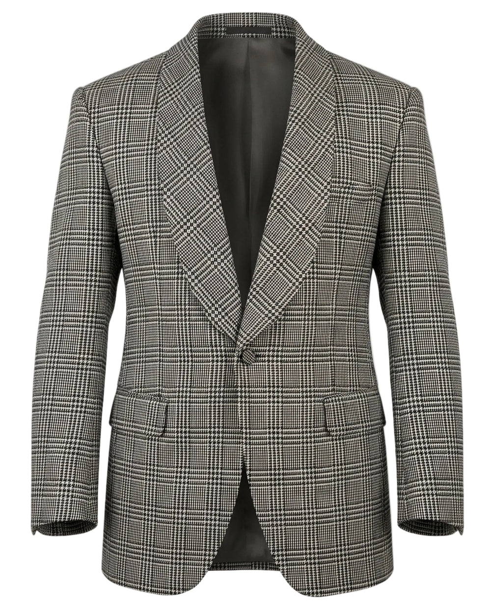 Glen Check Shawl-Lapel Dinner Jacket