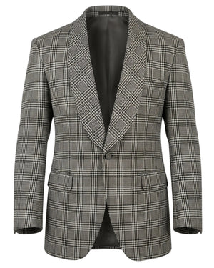 Glen Check Shawl-Lapel Dinner Jacket