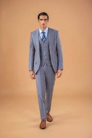 Three Piece Suit - Notch Lapel - Light Gray