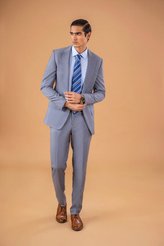 Two Piece Suit - Notch Lapel - Light Gray