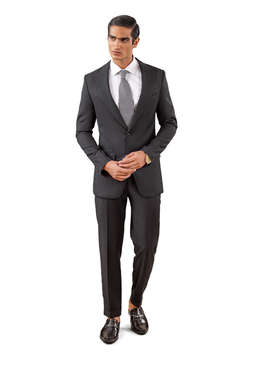 Two Piece Suit - Peak Lapel - Black
