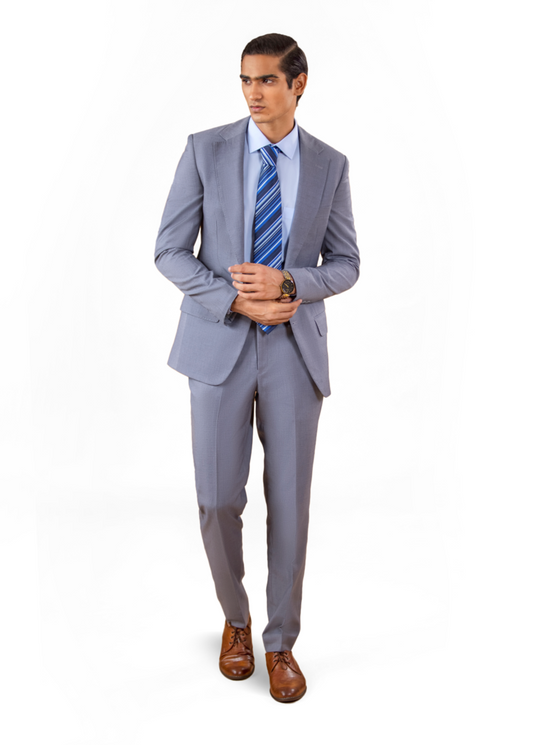 Two Piece Suit - Notch Lapel - Light Gray